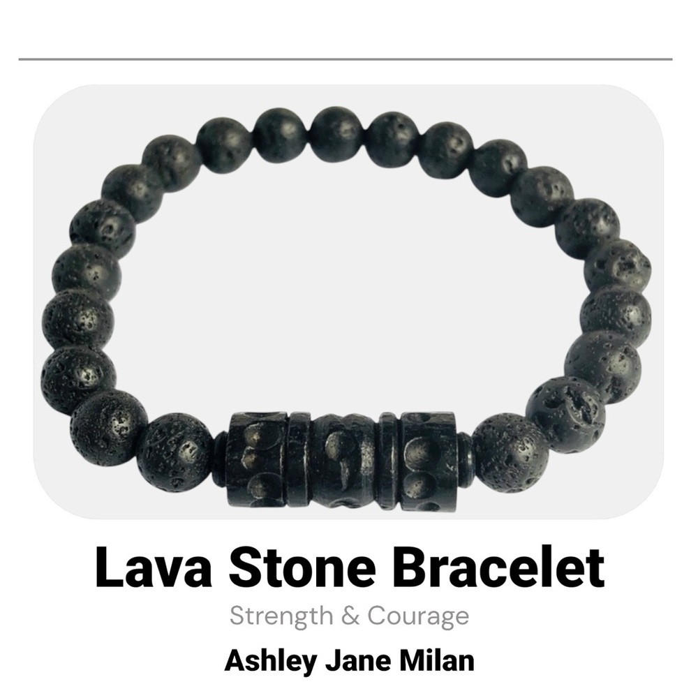 MENS | Gemstone Lava Stone Beaded Bracelet Gift Anniversary Boyfriend Birthday